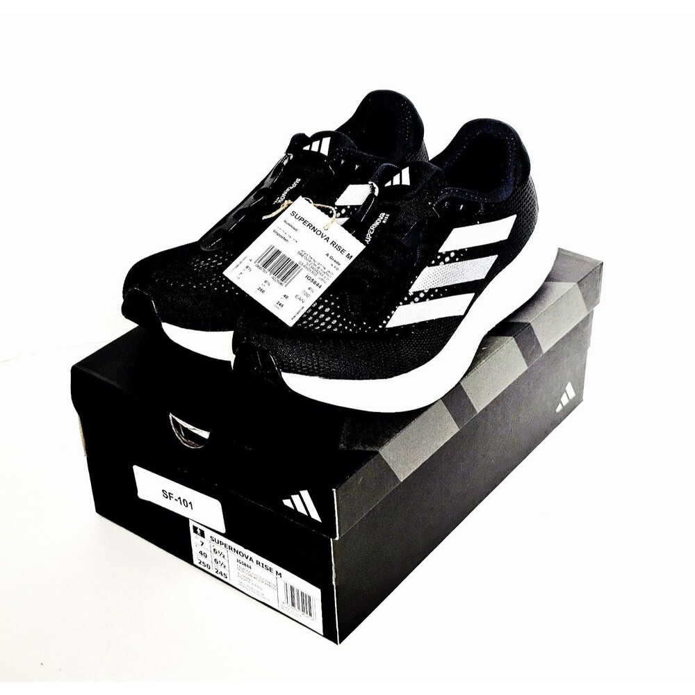 ADIDAS SUPERNOVA RUNNING SOLUTION Mens Sz 7 Black Sneakers Athletic Shoes NIB!